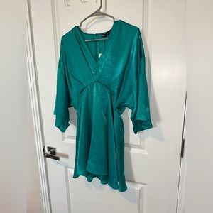 Teal Long Sleeve Flowy Dress